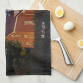 40マイルポイントライトハウスアットダスクキッチンタオル キッチンタオル (四つ折り)