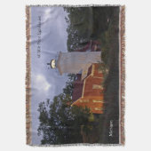 40マイルポイントライトハウスアットダスク織り毛布 スローブランケット (正面縦)