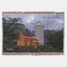 40マイルポイントライトハウスアットダスク織り毛布