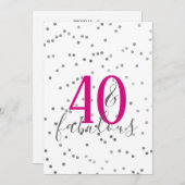 40モダンと素晴らしいバースデーパーティ招待状 招待状 (正面/裏面)