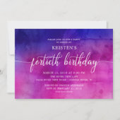 40モダン歳の誕生日パーティーの招待 招待状 (正面)