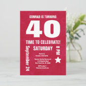 40モダン歳または任意の年の山かっこ 招待状 (スタンド正面)