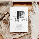 40モダン歳シンプル40歳 招待状