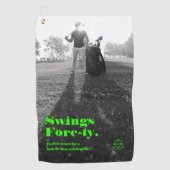 40モダンth 50誕生日父の日ゴルフパパ ゴルフタオル (正面)