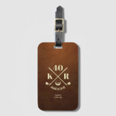 40モダンth 50誕生日父の日ゴルフパパ ラゲッジタグ (正面縦)