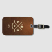 40モダンth 50誕生日父の日ゴルフパパ ラゲッジタグ (正面横)