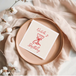 40レトロハンドドロッドボウシャンパンガラス誕生日 スタンダードカクテルナプキン