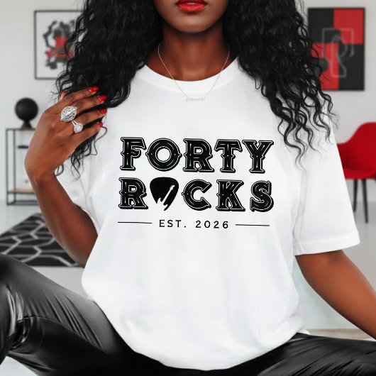 40ロックスギターピック40歳の誕生日パーティー Tシャツ