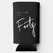 40世モダン40代男子の誕生日ブラック スリム缶クーラー (裏面)