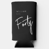 40世モダン40代男子の誕生日ブラック スリム缶クーラー (正面)