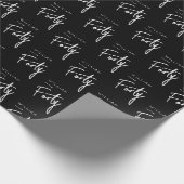 40世モダン40代男子の誕生日ブラック ラッピングペーパー (角)