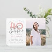 40人と素晴らしい誕生日パーティーの写真の招待 招待状 (スタンド正面)