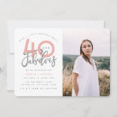 40人と素晴らしい誕生日パーティーの写真の招待 招待状 (正面)