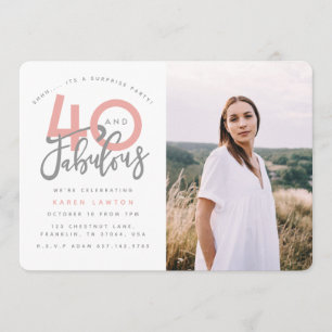 40人と素晴らしい誕生日パーティーの写真の招待 招待状