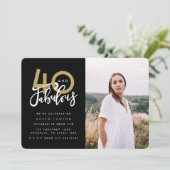 40人と素晴らしい誕生日パーティーの写真の招待 招待状 (スタンド正面)