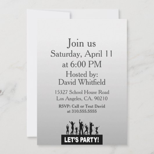 40人の写真の誕生パーソナライズされた日パーティー 招待状 (裏面)