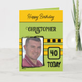 40今日は彼の緑の黄色の誕生日の写真を追加 カード (正面)