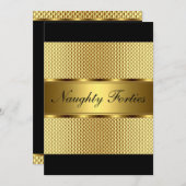 40代いけな金ゴールド誕生日パーティー2 招待状 (正面/裏面)