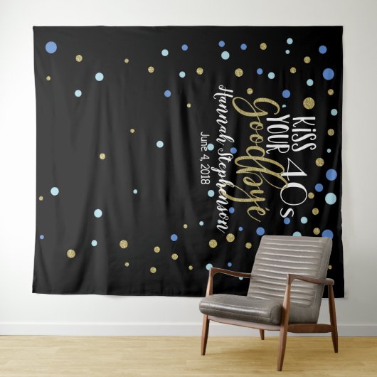 40代に別れを告げる 50歳の誕生日パーティーの写真 タペストリー (インサイチュ(横))