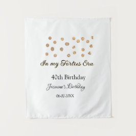 40代の黄金のドットお誕生日おめでとう  タペストリー