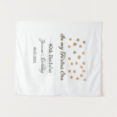 40代の黄金のドットお誕生日おめでとう  タペストリー (正面(横))