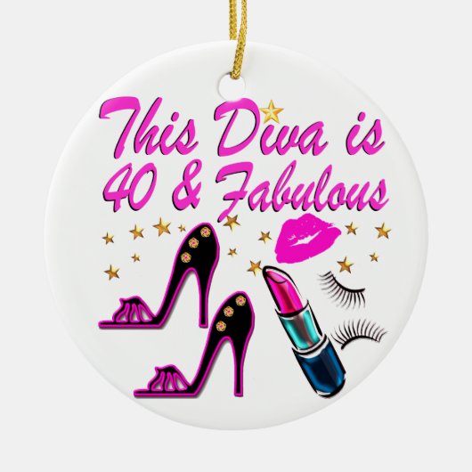 40位パーティーDIVA セラミックオーナメント (正面)