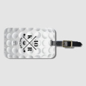 40位モダン50位60位誕生日ゴルフモノグラムゴルフ ラゲッジタグ (正面横)