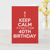 40保歳の誕生日(内空白の側)だけ落ち着け カード (黄色い花)