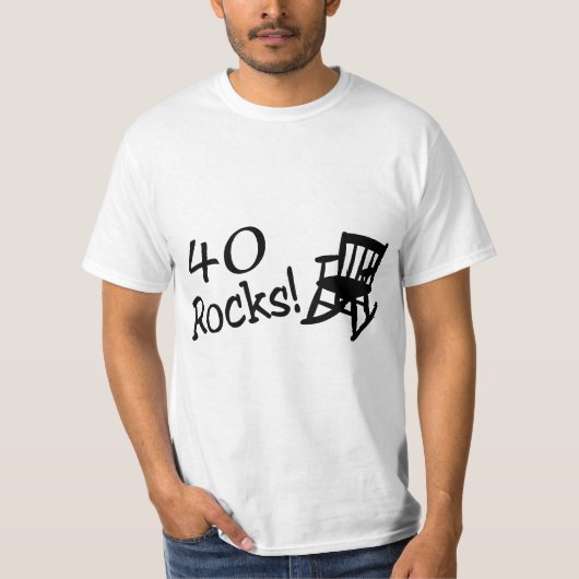 40個の石(黒いロッキングチェア) Tシャツ (正面)