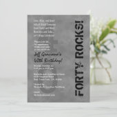 40個！40歳の誕生日の濃い灰色の雲 招待状 (スタンド正面)