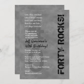 40個！40歳の誕生日の濃い灰色の雲 招待状 (正面/裏面)