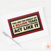 40億年の進化。そんな風に振る舞いなさい。 長方形シール (封筒)