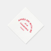 40冬の赤いスキークレストの部分で私とエイペーススキー スタンダードカクテルナプキン (角)