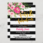 40及びすばらしい誕生日の招待状 招待状 (正面/裏面)