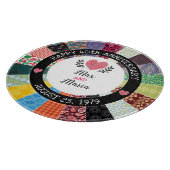 40周パーソナライズされた年、パッチワークキルト カッティングボード (角)