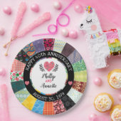 40周パーソナライズされた年、パッチワークキルト ペーパープレート (パーティー)