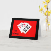 40周年おめでとうカード カード (黄色い花)