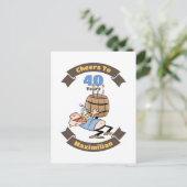 40周年おめでとう面白ビール誕生日漫画 ポストカード (スタンド正面)