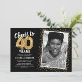 40周年おめでとう 40歳の誕生日写真 招待状 (スタンド正面)
