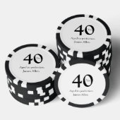 40周年お誕生日おめでとうシンプルな名前 ポーカーチップ (積み重ね)