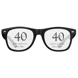 40周年お誕生日おめでとうシンプルな名前 レトロサングラス