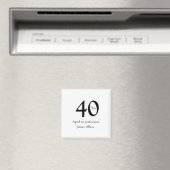 40周年お誕生日おめでとう シンプルな名前 マグネット (インサイチュ (食洗機))
