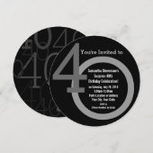 40周年お誕生日パーティー招待状（丸い形） 招待状 (正面/裏面)