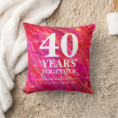 40周年のルビ結婚ーの赤パーティー灯 クッション (ブランケット)