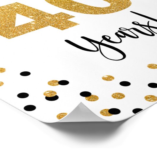 40周年または誕生日の署名への応援 ポスター (角)