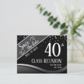 40周年クラス再会 エレガント ブラック 案内ポストカード (スタンド正面)