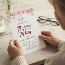 40周年サプライズパーティー ルビーレッドのコンフェッティ