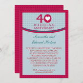 40周年ハートウェディングアニバーサリー招待状 招待状 (正面/裏面)