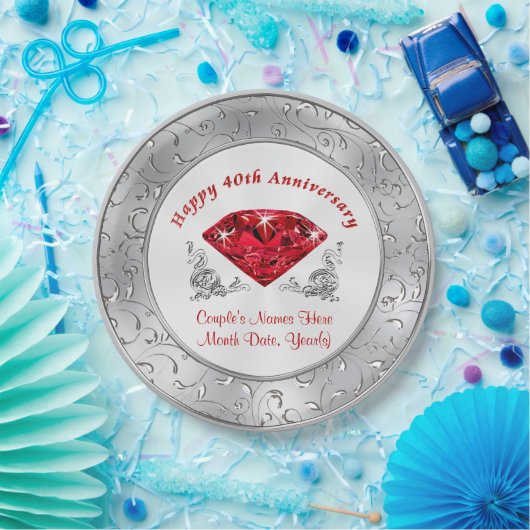 40周年パーソナライズされた紙プレート ペーパープレート (パーティー)