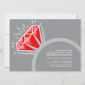 40周年パーティーレッドルビーリングフォトグラフィック 招待状 (裏面)